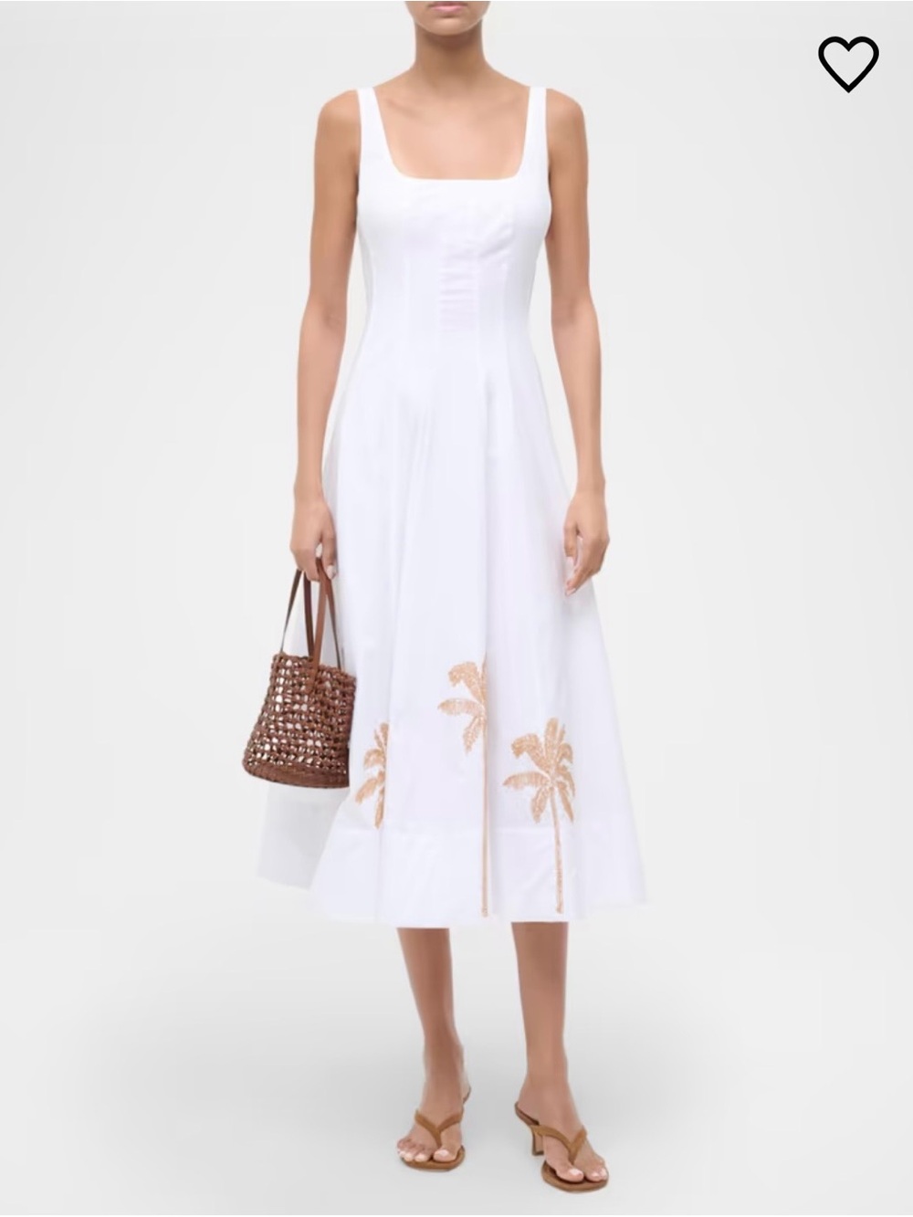 STAUD Wells Dress with Palm Embroidery Size 4
